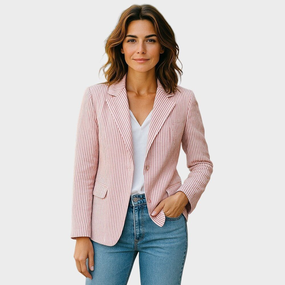 Joan Rivers Pink Striped Blazer
